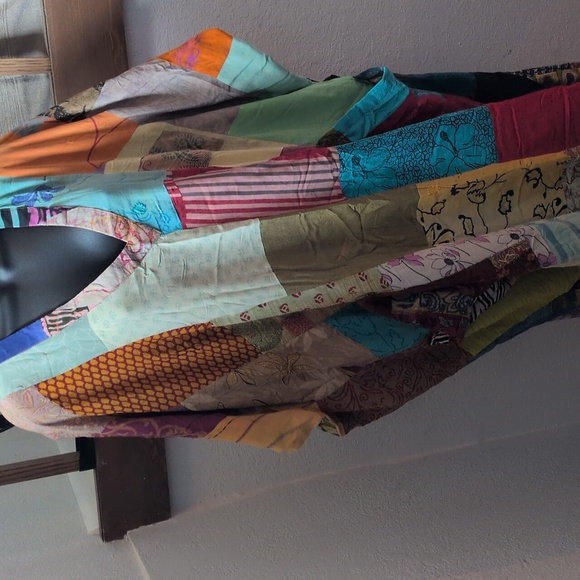 ✨ Kantha Bae Patchwork Sari Goddess Midi Moo Osfm - Picture 5 of 8